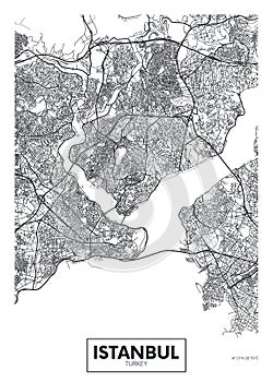 City map Istanbul, travel vector poster design photo