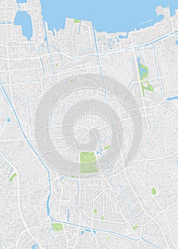 City map Jakarta, color detailed plan, vector illustration