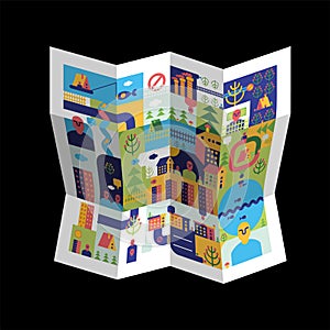 City map. Local card. House and building. Vector illustration