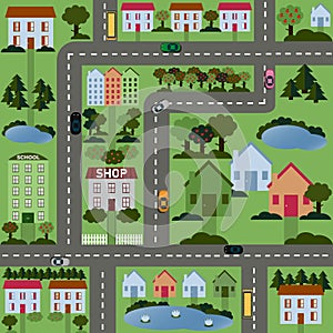 City map map, cityscape - vector illustration