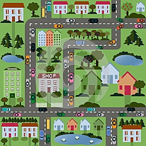 City map map, cityscape - vector illustration