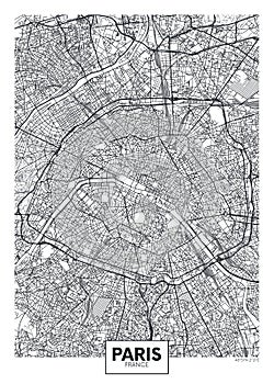 City map Paris, travel vector poster design