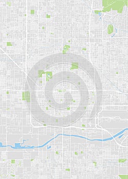 City map Phoenix, color detailed plan, vector illustration