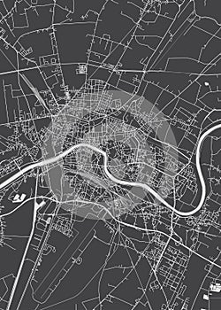 City map Pisa, monochrome detailed plan, vector illustration