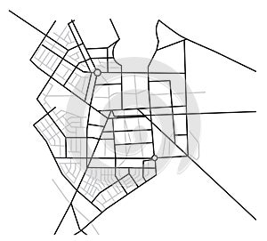 City map - scheme of roads - vector