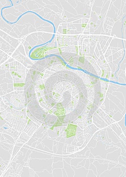 City map Zaragoza, color detailed plan, vector illustration photo