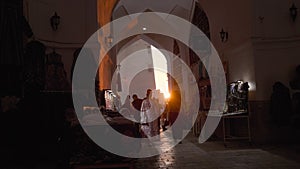 City market at sunset in Bukhara