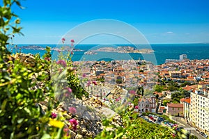 City of Marseille waterfront and the Friuli archipelago islands view photo