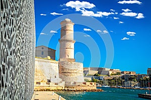 City of Marseille waterfront lighthouse view photo