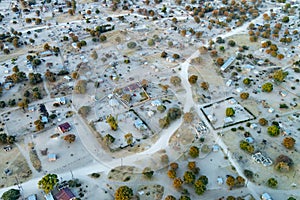 city of maun from above in Botswana in Africa