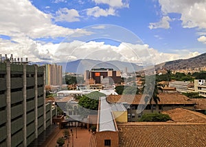 City of Medellin, Colombia. Traditional and modern buildings.