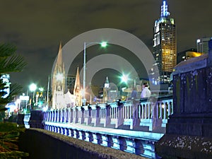 City of Melbourne in night.