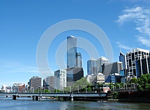 The city Melbourne at the Yarra river