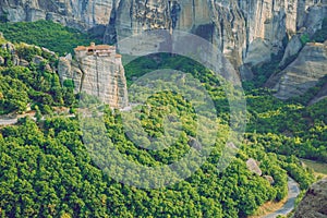 City Meteora, Greek Republic. Mountains and places of worship, church and shrines. 12. Sep. 2019. Travel photo