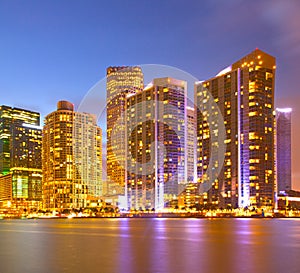 City of Miami Florida, night skyline