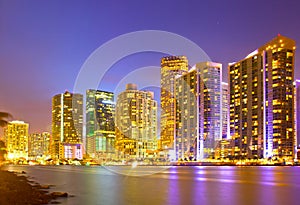 City of Miami Florida, night skyline