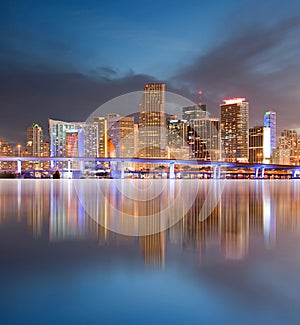 City of Miami Florida sunset