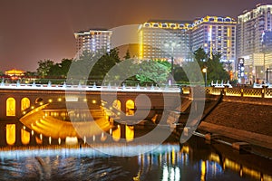 The city moat at night photo