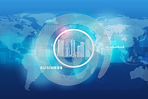 City model with world map