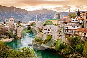 City of Mostar and Neretva River photo