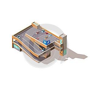 City multilevel car parking isometric vector