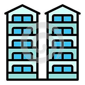 City multistory icon vector flat