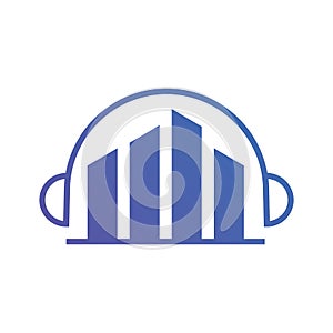 City Music Headphone Logo vector