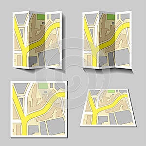 City navigation map icons