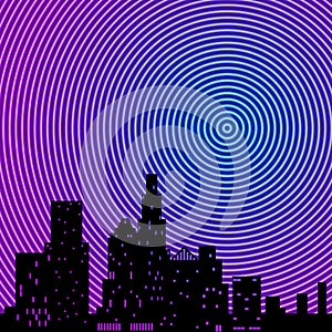 City neon rings