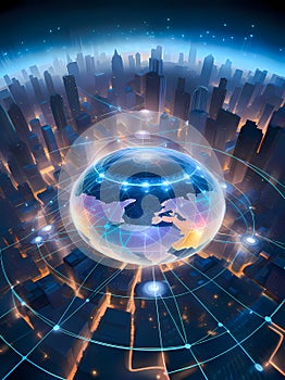 City network connections - the concept of telecommunication and globalization