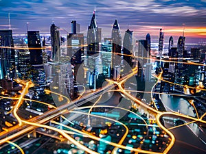 City network connections - the concept of telecommunication and globalization