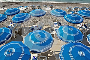 City of Nice - Beach with umbrellas