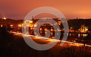 City at night, Halle, Germany