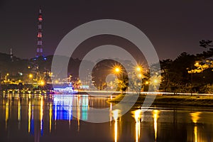 City night light, Dalat city Vietnam