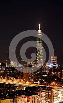 City night scene in Taipei