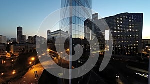 City night scenery of modern business buildings