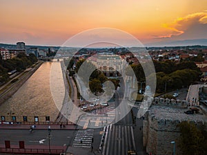 City of Nis aerial landmark view in Serbia