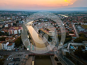 City of Nis aerial landmark view in Serbia