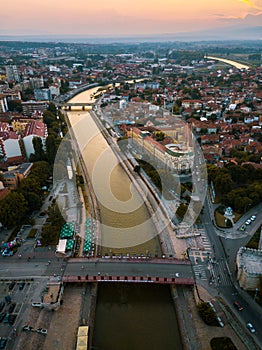 City of Nis aerial landmark view in Serbia