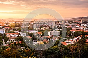 City of Nitra from Above at Sunset