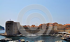 The city the old city harbor of Dubrovnik
