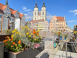 city old town square Marketplace Lutherstadt Wittenberg photo