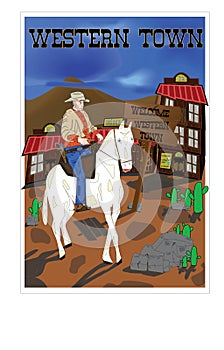 Western Town and the Cowboy