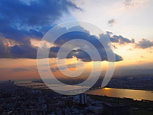 The City of Osaka at dusk photo