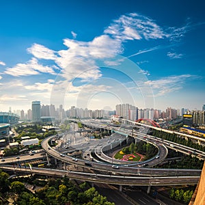 City overpass in early morning photo