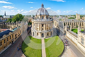 The city of Oxford with the Radcliffe Camera and All Souls College