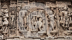 Engravings inside the city palace, udaipur, Rajasthan, India