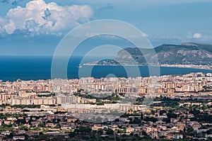 The City Of Palermo, In Italy, Viewed From The City Of Monreale, In The Mountain