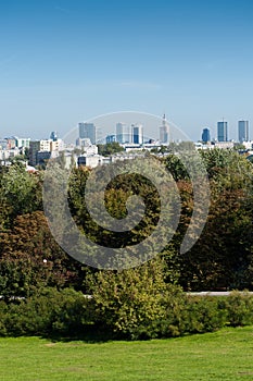 City panorama from hill, Warsaw