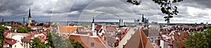 City panorama from an observation deck of Old city's roofs. Tallinn. Estonia